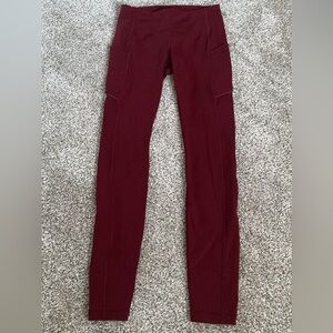 Burgundy Lululemon leggings